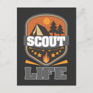 Carte Postale Scout Life Camping Chef Scouting Forest Adventur