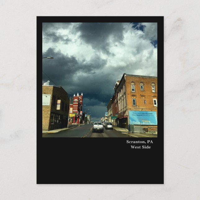 Carte Postale Scranton, PA - Ciel Dramatique sur West Side (Devant)