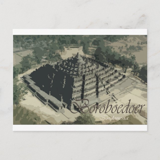 Carte Postale Screnary du Temple de Borobudur (Devant)