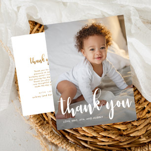 Carte Postale Script Anniversaire Une photo Enfants Merci