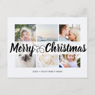 Carte Postale Script avec coeur Joyeux Noël 6 photos