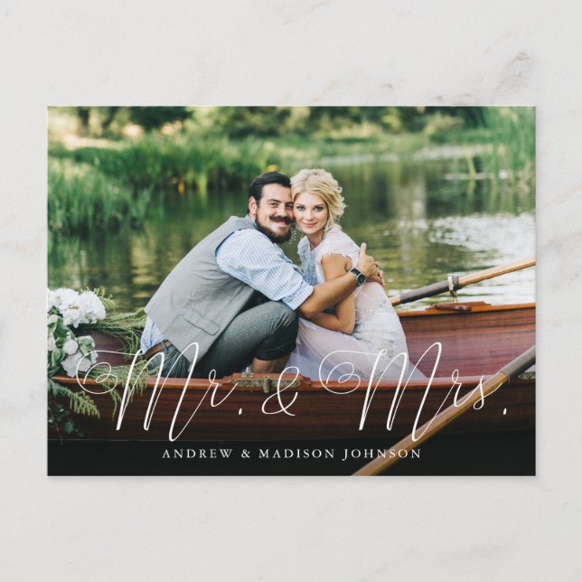 Carte Postale Script cardiaque M. & Mme Mariage Elopement (Devant)