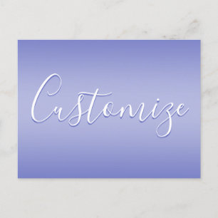 Carte Postale Script cursif modifiable   Violet blanc et violet