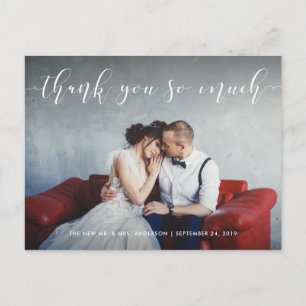 Carte Postale Script d'amour   Merci avec photo