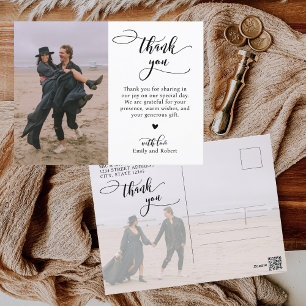 Carte Postale Script de calligraphie budgétaire Mariage photo Me