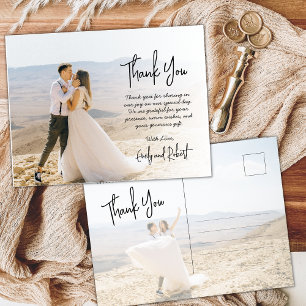 Carte Postale Script de calligraphie budgétaire Mariage photo Me