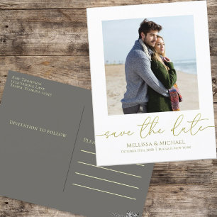 Carte Postale Script de calligraphie or simple Budget photo mode