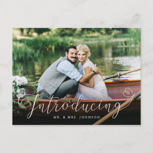 Carte Postale Script de coeur Introduire l'Elopement Mariage