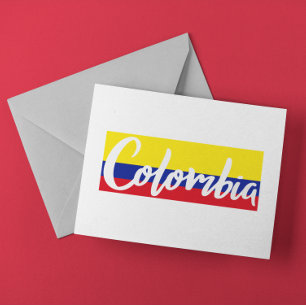 Carte Postale Script de lettrage du drapeau de la Colombie vinta