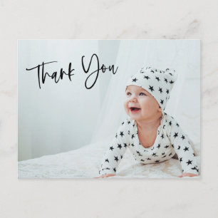 Carte Postale Script de remerciement personnalisé pour bébé avec