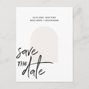 Carte Postale Script de sauvegarde de date de niche minimaliste 