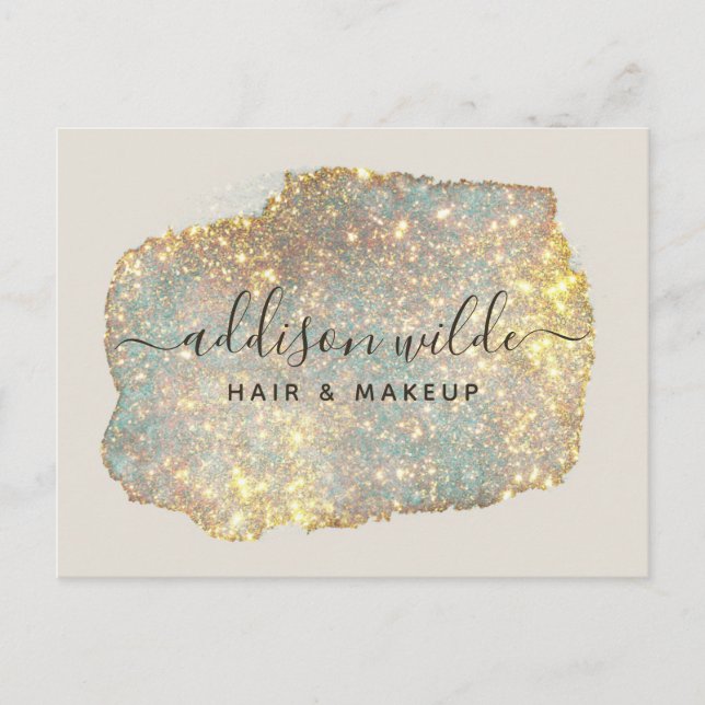 Carte Postale Script de signature holographique Moderne Glam pai (Devant)