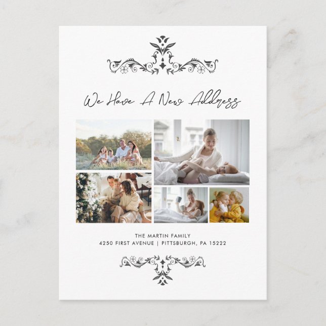 Carte Postale Script décontracté 5 Photos Ornate Moving Faire-pa (Devant)