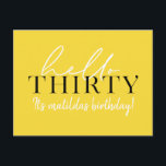 Carte Postale Script et géométrique 30e anniversaire<br><div class="desc">Écriture moderne & invitation géométrique de trentième anniversaire. Motif de arrière géométrique moderne. Partie d'une collection. La couleur peut être changée.</div>