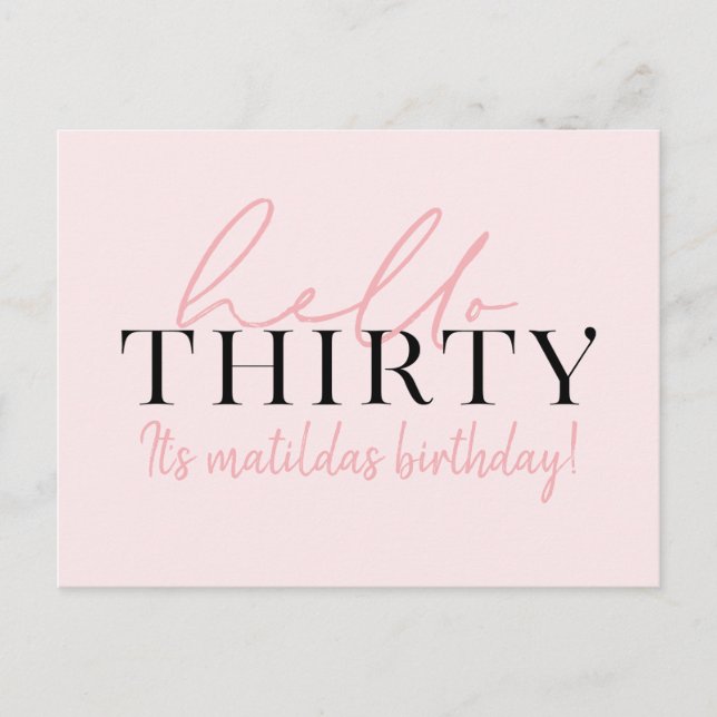 Carte Postale Script et géométrique 30e anniversaire (Devant)