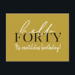 Carte Postale Script et géométrique 40e anniversaire<br><div class="desc">Écriture moderne & invitation géométrique de quarantième anniversaire. Motif de arrière géométrique moderne. Partie d'une collection. La couleur peut être changée.</div>