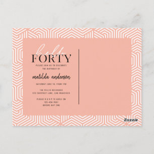 Carte Postale Script et géométrique 40e anniversaire