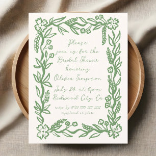 Carte Postale Script Fête des mariées de l'âge botanique floral
