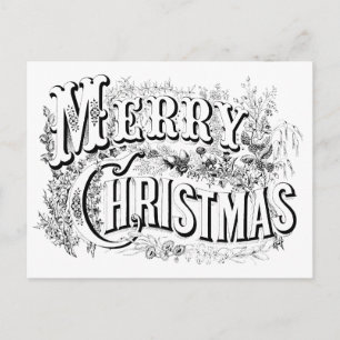 Carte Postale Script Joyeux Noël Joyeux Noël Couleur moi vintage