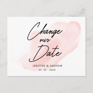 Carte Postale script moderne aquarelle lavage modifier la date