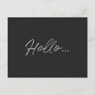 Carte Postale Script moderne   Bonjour Black Chalk Juste à dire