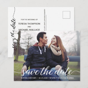 Carte Postale Script moderne de photo de engagement personnalisé