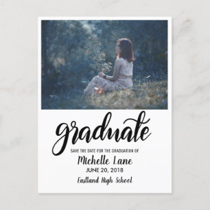 Carte Postale Script Moderne Graduate Enregistrer la photo Date