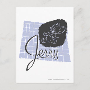 Carte Postale Script noir et bleu Jerry