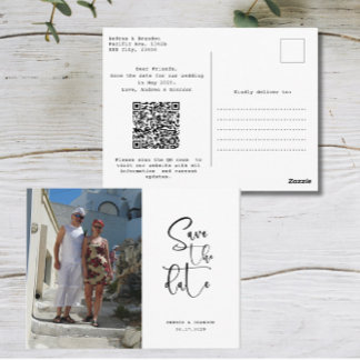 Carte Postale Script Photo Minimalist Save the date