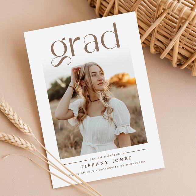 Carte Postale Script Photo Nursing Graduation Announcement (Créateur téléchargé)