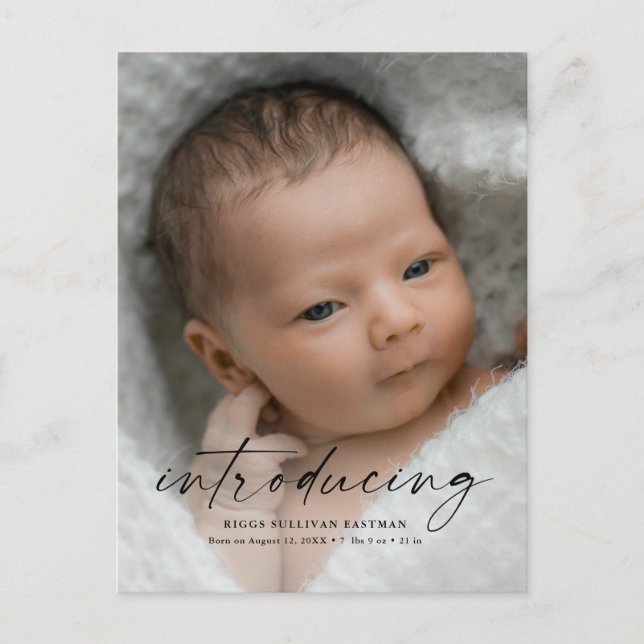 Carte Postale Script Présentant la photo de bébé Merci (Devant)