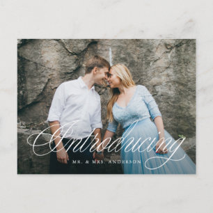 Carte Postale Script sophistiqué introduction Mariage Elopement