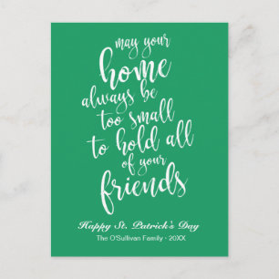 Carte Postale Script stylish Irish Blessing St. Patrick's Day