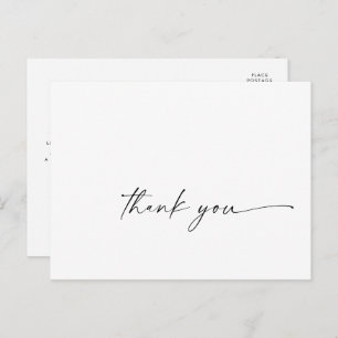 Carte Postale Script Thank You Postcard