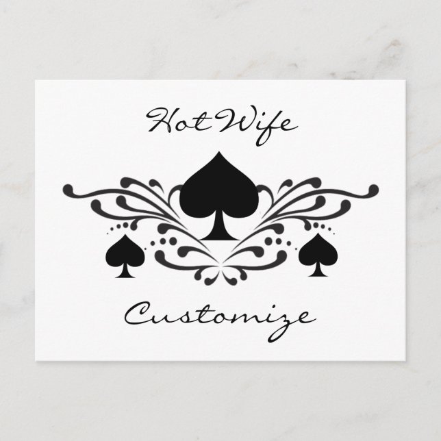 Carte Postale Scroll de style tatouage Black Spades Thunder_Cove (Devant)