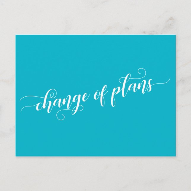 Carte Postale Scuba Blue Changement de plans Reporté Mariage (Devant)