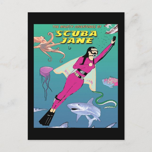 Carte postale Scuba Jane (Devant)