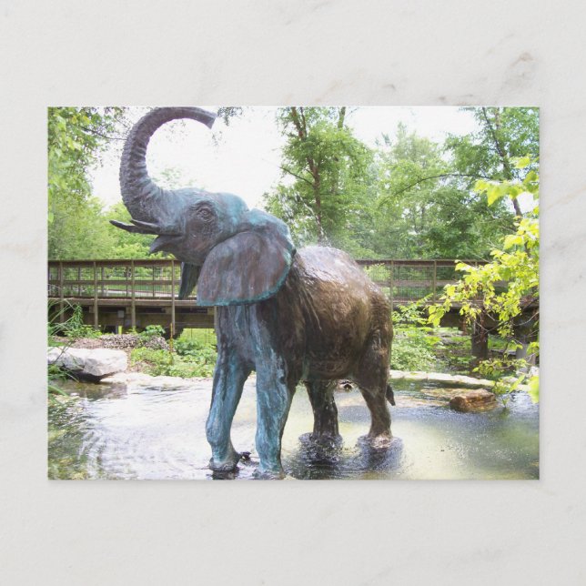 Carte Postale Sculpture africaine en bronze éléphant (Devant)