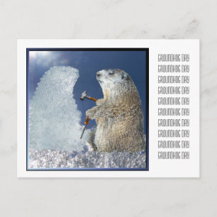 Carte Postale Sculpture de glace du jour de la marmotte