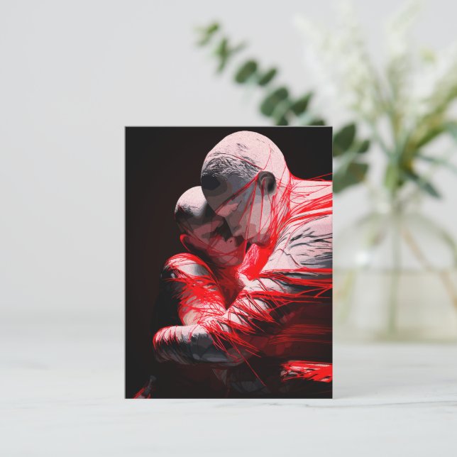 Carte Postale Sculpture de l'étreinte émotionnelle des cordes ro (Debout devant)