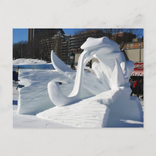 Carte Postale Sculpture de neige de grenouille, Québec, Canada