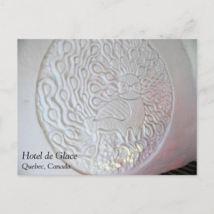 Carte Postale Sculpture de neige de paon, Hôtel de Glace, Québec