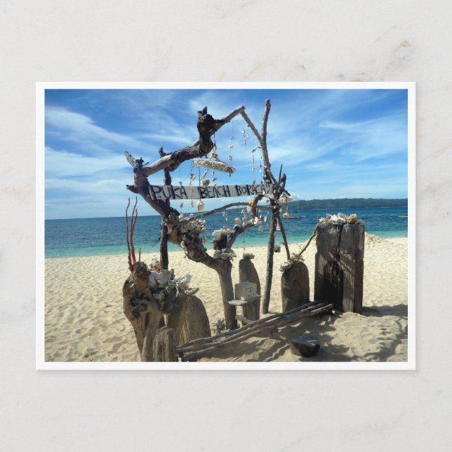 Carte Postale sculpture de plage de puka (Devant)