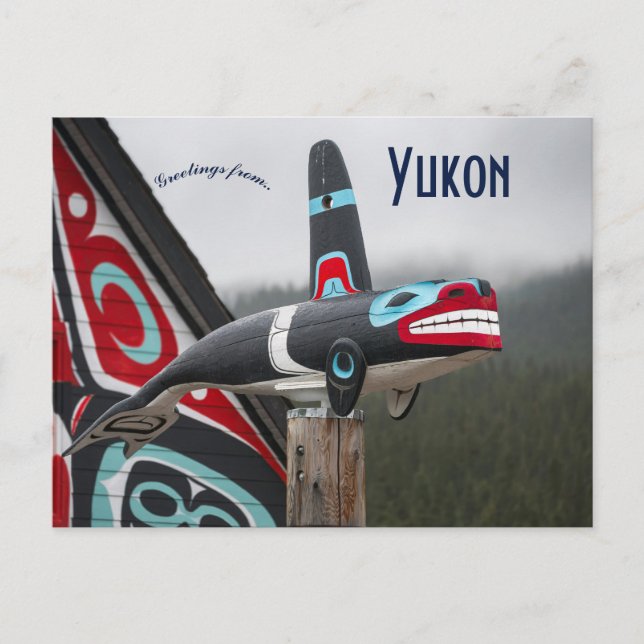 Carte Postale Sculpture d'une orque à Carcross Yukon Canada (Devant)