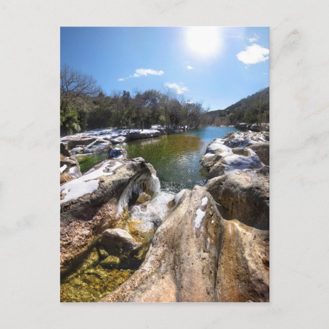 Carte Postale Sculpture gelée Chutes Barton Creek Austin Texas (Devant)