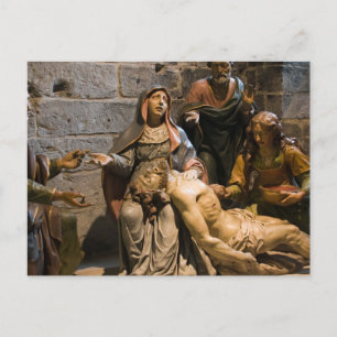 Carte Postale Sculpture Marie tenant Jésus Notre Dame De Paris