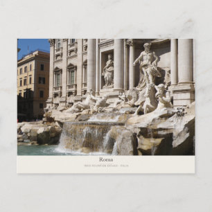 Carte Postale Sculptures de la fontaine de Trevi à Rome et eau t