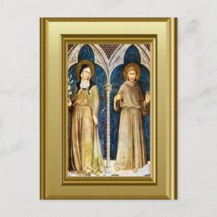 Carte Postale Sculptures de St Clare et St Francis Assisi
