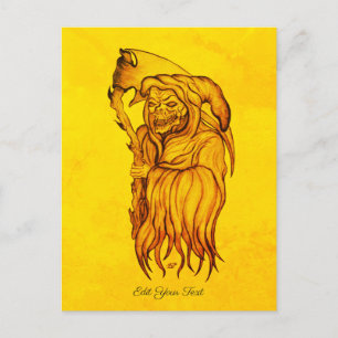 Carte Postale Scythe man - La Mort, Faucheuse Grim