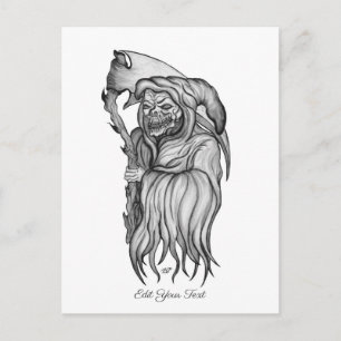Carte Postale Scythe man - La Mort, Faucheuse Grim